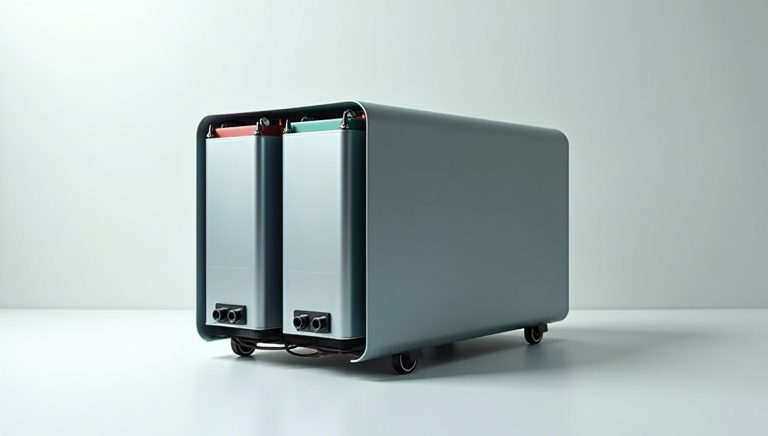 Obraz przedstawiający bank energii wykorzystujący baterie z samochodów elektrycznych