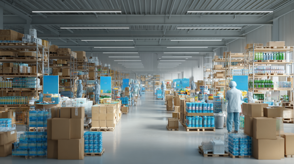 Minimalistyczna ilustracja przedstawiająca uporządkowany proces obsługi e-commerce w firmie.