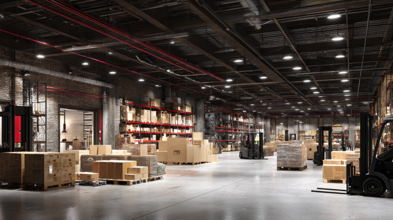 Pracownicy kompletujący standy reklamowe w magazynie podczas sezonowej obsługi e-commerce